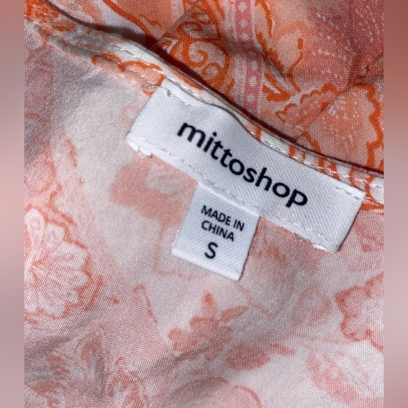 MittoShop Midi Dress Orange and White Size Small - Picture 4 of 4